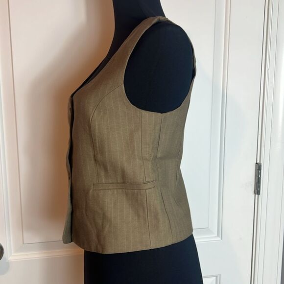 BNWT - WEWOREWHAT BROWN PIN STRIPED TAILORED VEST - XS - Picture 3 of 6